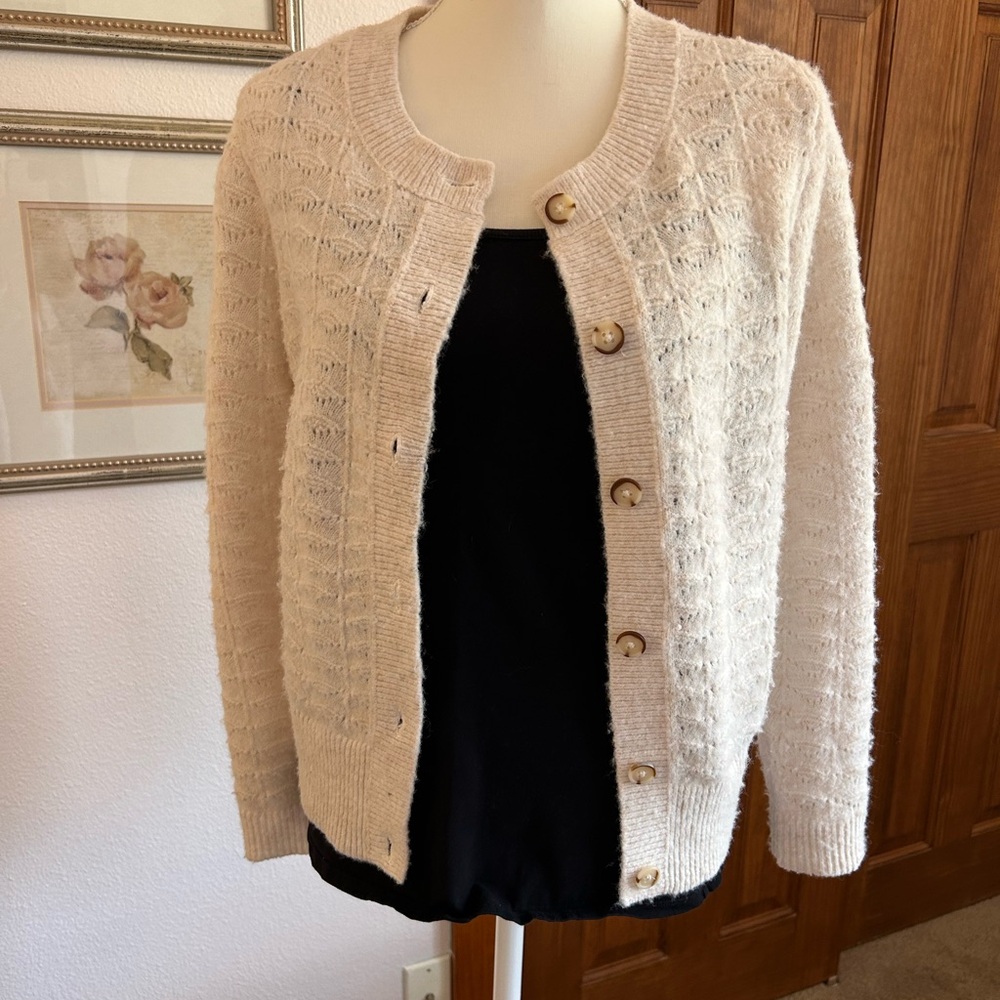 Women's Cream Cardigan Sweater